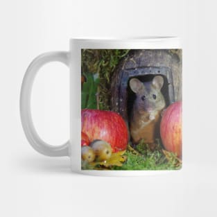 wild Autumn house mouse and  apple Mug